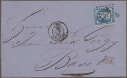 France: 1863/1869, Lot Of Eleven "Rayon Limitrophe" Letters From Mulhouse Resp. - Collections