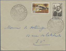 France: 1920/1946, Airmail-related, Lot Of Seven Covers/cards, Incl. 1920 Surcha - Verzamelingen