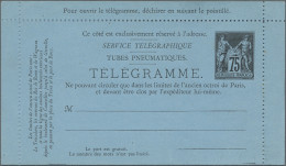 France - Postal Stationery: 1879/1965, Pneumatic Mail Postal Stationeries: Speci - Autres & Non Classés