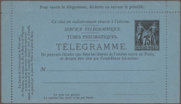 France - Postal Stationery: 1879/1971, Pneumatic Mail "Tube Letter Cards", Colle - Other & Unclassified