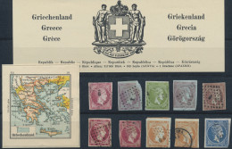 Greece: 1861/1896 (appr.) Small Lot With Exclusively Early Issues On 7 Stock Car - Used Stamps