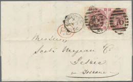 Great Britain: 1820/1910 (ca.), Kleiner Posten Mit Briefen, Vorderseiten Und Gan - Autres & Non Classés