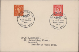 Great Britain - Post Marks: 1955/1967, Balance Of Apprx. 156 Entires Bearing Cel - Postmark Collection