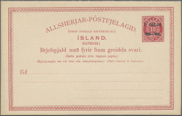 Iceland - Postal Stationery: 1889/1913 Specialized Group Of 13 Different Postal - Postal Stationery