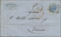 Italy: 1855/1880 (approx.), About 200 Folded Letters Mostly Addressed For Turin, - Sammlungen