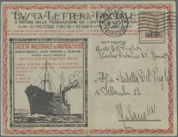 Italy: 1920/1923, BUSTE LETTERE POSTALI, Group Of Three Letters Bearing Sass. No - Verzamelingen