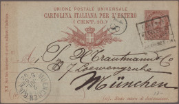 Italy - Postal Stationary: 1875/1921, Lot Of 24 Used Stationery Cards, E.g. Seve - Postwaardestukken