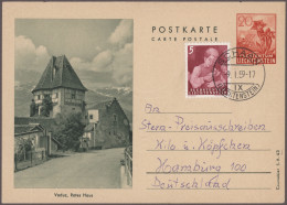 Liechtenstein: 1912-29/1953: Lot Mit 12 Gebrauchten Marken Und Einer GA, Dabei F - Lotti/Collezioni