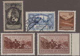 Liechtenstein: 1921-1970er Jahre: Kleines Lot Mit Postfrischen Und Gestempelten - Lotes/Colecciones