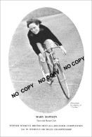 PHOTO CYCLISME REENFORCE GRAND QUALITÉ ( NO CARTE ), MARY DAWSON 1954 - Wielrennen