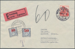 Liechtenstein - Portomarken: 1940/1953, Portomarken III, Ziffer Mit Posthorn 5 - - Strafportzegels