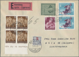 Liechtenstein - Portomarken: 1942/1955, Lot Mit 39 Unterfrankierten Belegen Inne - Taxe