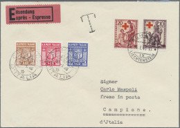 Liechtenstein - Portomarken: 1946/1948, Lot Mit 6 Unterfrankierten Meist Eil- Bz - Segnatasse