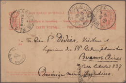 Luxembourg - Postal Stationery: 1885/1916, Lot Of Seven Used Stationery Cards, A - Stamped Stationery