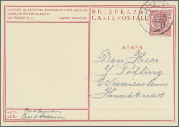 Netherlands - Postal Stationery: 1946, "WINDMILLS", Pictorial Card 5 On 7½c. Red - Material Postal