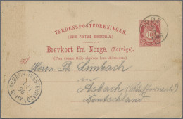 Norway - Postal Stationery: 1877/1903, Group Of Four Commercially Used Stationer - Postal Stationery