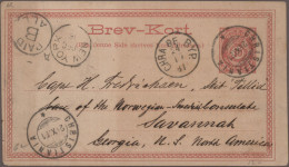 Norway - Postal Stationery: 1881/1905, Lot Of 15 Commercially Used Stationery Ca - Entiers Postaux