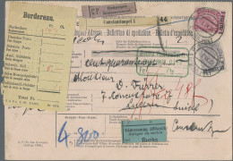 Österreichische Post In Der Levante: 1905/1908, Lot Von Vier Paketkarten Mit Hoh - Levant Autrichien