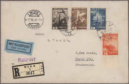 Österreich - Flugpost: 1929/1937, Partie Von Sieben Dekorativen Flugpostbriefen, - Other & Unclassified