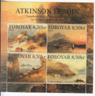 2015 Faroe Islands 1833 Expedition Art Atkinson Souvenir Sheet  MNH @ BELOW FACE VALUE - Islas Faeroes
