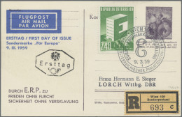Österreich - Privatganzsachen: 1952/1959, Sechs Bild-Karten "E.R.P.-Wanderausste - Sonstige & Ohne Zuordnung