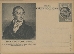 Poland - Postal Stationary: 1945/1960, Postal Cards, Assortment Of 40 Unused And - Entiers Postaux