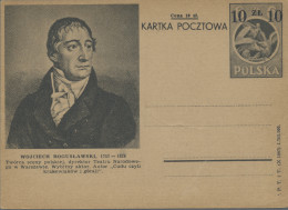 Poland - Postal Stationary: 1948, Pictorial Cards 1zl. Grey "Polish Poets/Painte - Ganzsachen