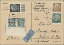Slovakia: 1939/1940, Lot Of 13 Returned Airmail Reply Cards To Chemnitz/Germany, - Cartas & Documentos
