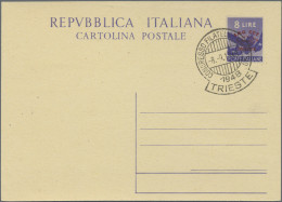 Trieste - Zone A - Postal Stationery: 1948/1954, Lot Of 25 Used/unused Stationer - Storia Postale