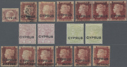 Cyprus: 1880/1881 Group Of 16 Mint And One Used Stamp Of Early Issues Including - Other