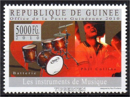 GUINEA 2010 - 1v - MNH - Phil Collins - Music Instruments - Drums - Musique, Muziek, Musik - Musikinstrumente - Music