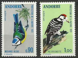 ANDORRA FRANCESA 1973 - PROTECCION DE LA NATURALEZA - AVES - PAJAROS - YVERT 232/233** - Unused Stamps