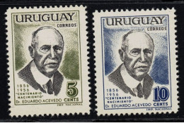 Uruguay #630-31 Eduardo Acevedo Lawyer Legislator Minister Politic MNH - Uruguay