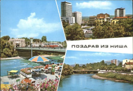 72207558 Nis Bruecke Terrasse Hochhaeuser Flusspartie Nis - Serbia