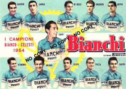 PHOTO CYCLISME REENFORCE GRAND QUALITÉ ( NO CARTE ), GROUPE TEAM BIANCHI  1954 - Ciclismo