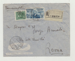 BUSTA SENZA LETTERA - RACCOMANDATA - ANNULLO DESSIE DEL 1937 - ETIOPIA - GOVERNMO DELL'AMARA COMMISSARIATO DELL'UOLLO - Poststempel (Flugzeuge)