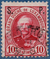 Luxemburg Service 1891 10 C S.P. Overprint (perforated 12½) Cancelled - Dienstmarken
