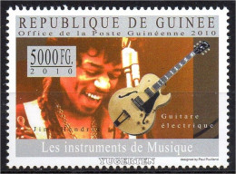 GUINEA 2010 - 1v - MNH - Jimi Hendrix - Music Instruments - Guitar - Musique, Muziek, Musik - Musikinstrumente - Pop - Muziek