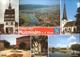 72207364 Holzminden Weser Glockenspiel Fliegeraufnahme Lutherkirche Anlagen Wilh - Holzminden