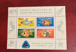 BRESIL 1969 Bloc 4v Neuf MNH ** Mi 1217 /20 YT BF 23 Pez Fish Peixe Fisch Pesce Poisson BRASIL BRAZIL BRAZILIEN - Poissons