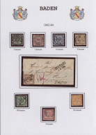 Baden - Marken Und Briefe: 1851/1868, Sammlung Ex Mi.-Nr.1-25 Auf Blättern Mit I - Sonstige & Ohne Zuordnung