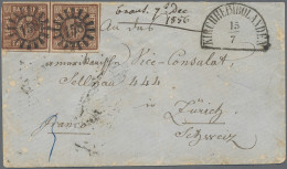 Bayern - Marken Und Briefe: 1850/1861, Quadratausgabe 6 Kr. Braun, Partie Von 19 - Autres & Non Classés