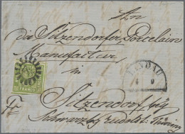 Bayern - Marken Und Briefe: 1852/1862, Quadratausgabe 9 Kr. Grün, Partie Von Elf - Altri & Non Classificati