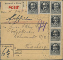 Bayern - Marken Und Briefe: 1916/1920, Ludwig Ohne/mit Aufdruck, Partie Von Neun - Andere & Zonder Classificatie