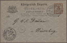 Bayern - Ganzsachen: 1889/1894, Ganzsachenkarten "Ziffer Auf Rauten", Bestand Vo - Andere & Zonder Classificatie