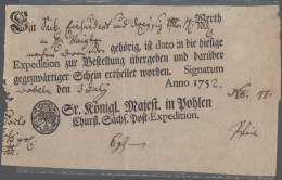 Sachsen - Vorphilatelie: 1657/1873, Sammlung Von Ca. 46 Briefen/Postscheinen, Me - Prefilatelia