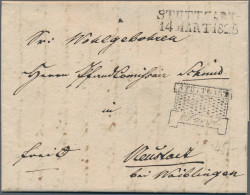 Württemberg - Vorphilatelie: 1804/1869, Lot Mit 13 Meist Sauberen Chargé-Faltbri - Precursores