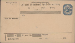Württemberg - Ganzsachen: 1875/1920, Umfangreicher Posten Von Ca. 440 Ungebrauch - Altri & Non Classificati