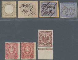 Deutsches Reich: 1872/1890 (ca.), Gestempelte Und Ungebrauchte Partie Mit Sieben - Colecciones