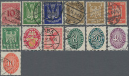 Deutsches Reich - Weimar: 1923/1932, Gestempelte Partie Von 13 Marken, Alles Typ - Collections